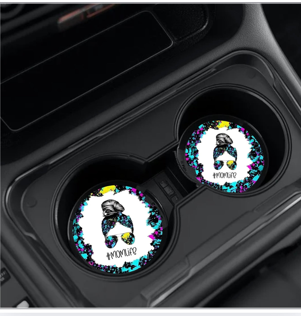 Mom life car coasters