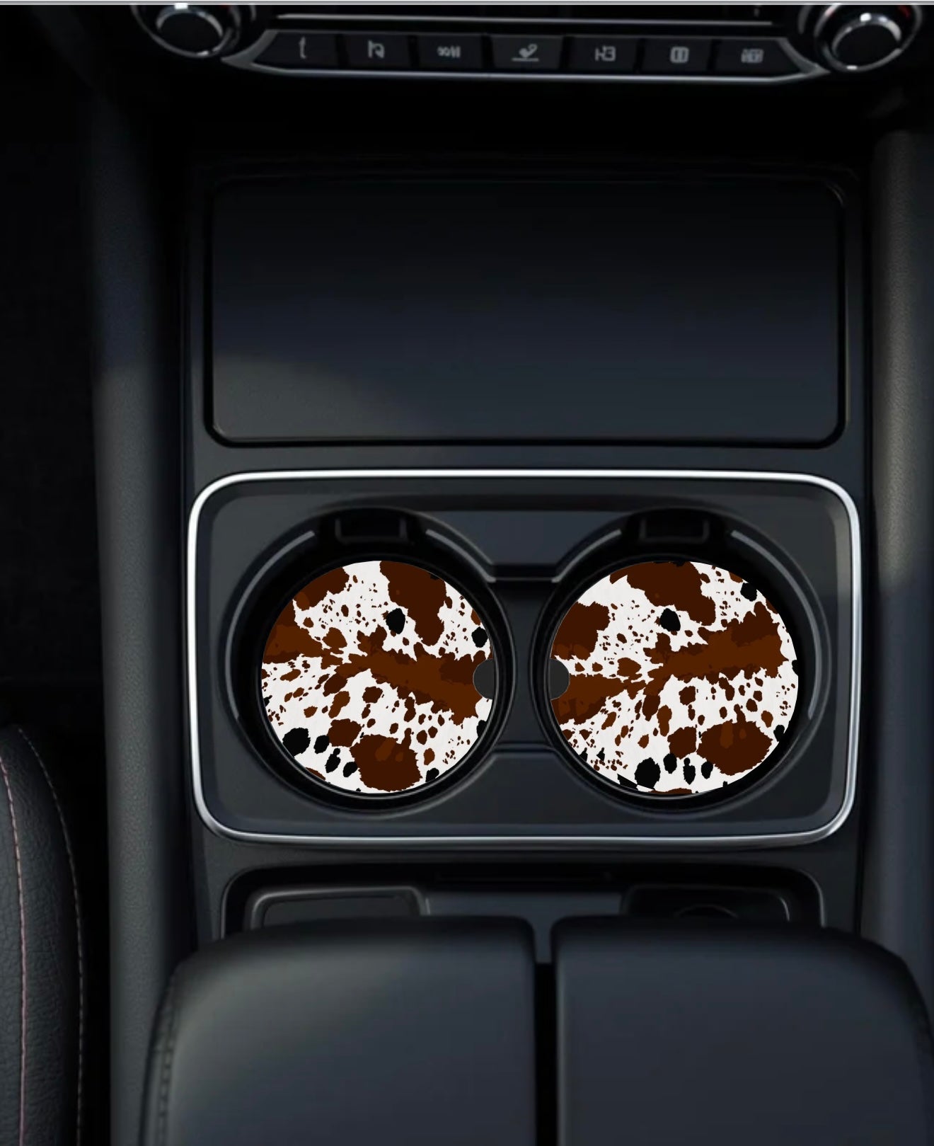 Cowhide car coasters