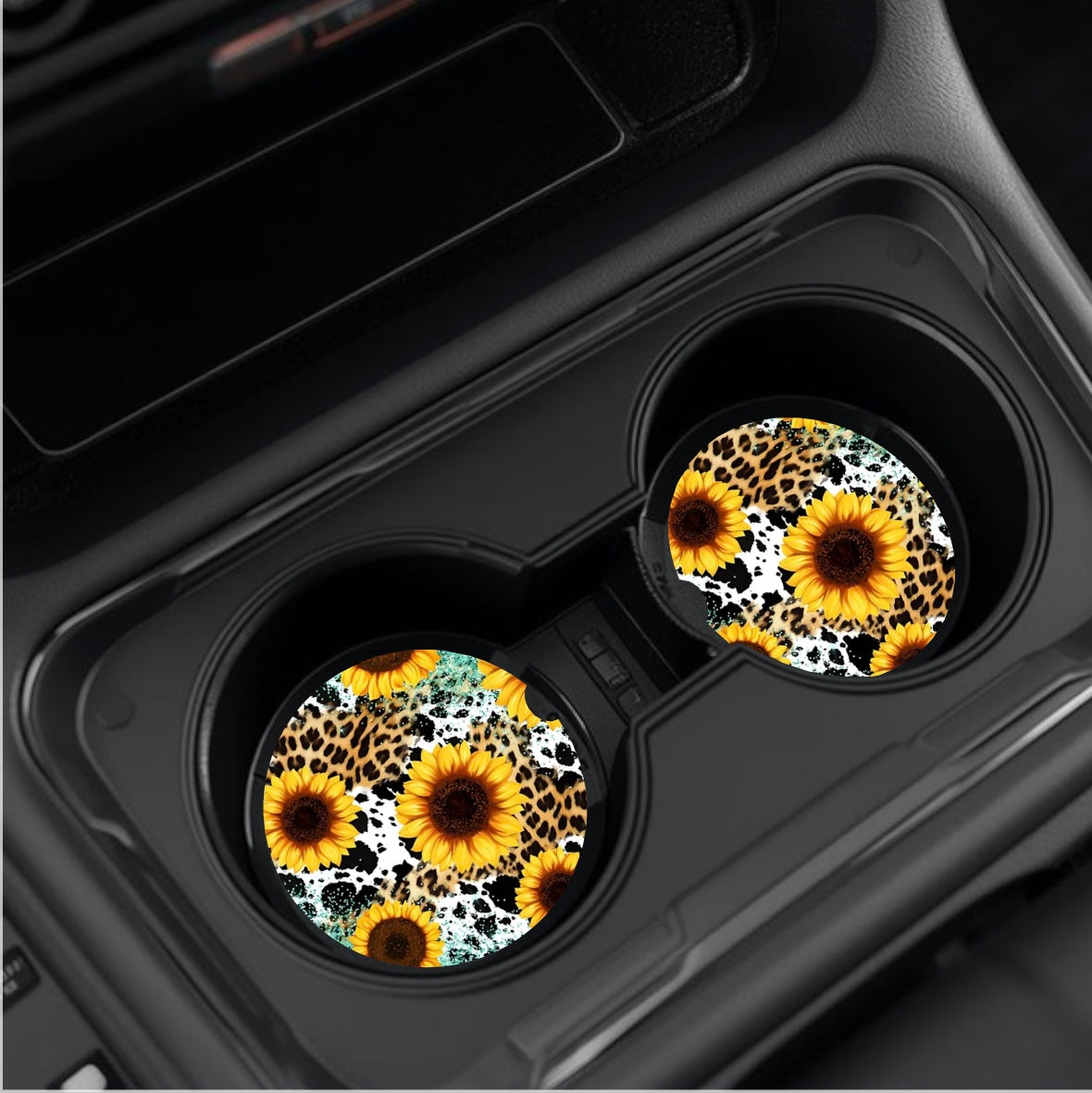 Sunflower car coasters